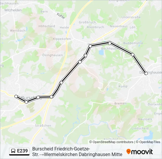 E239 Bus Line Map