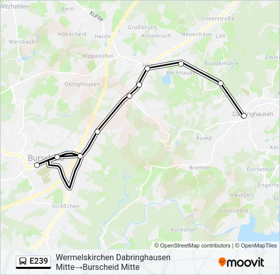 E239 Bus Line Map