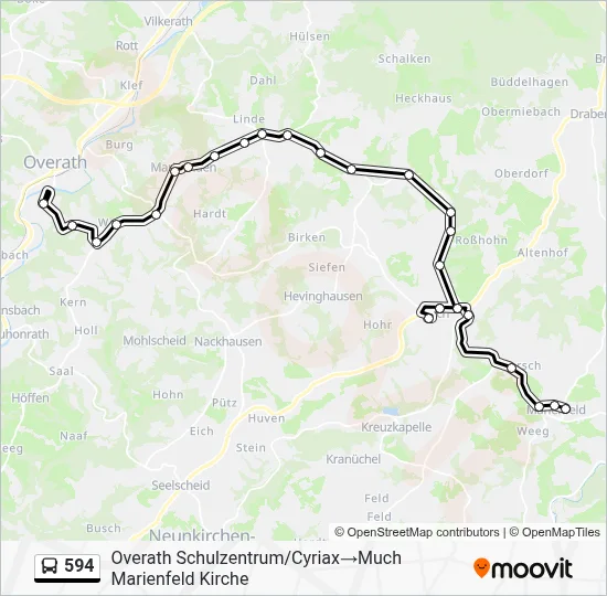 594 Bus Line Map