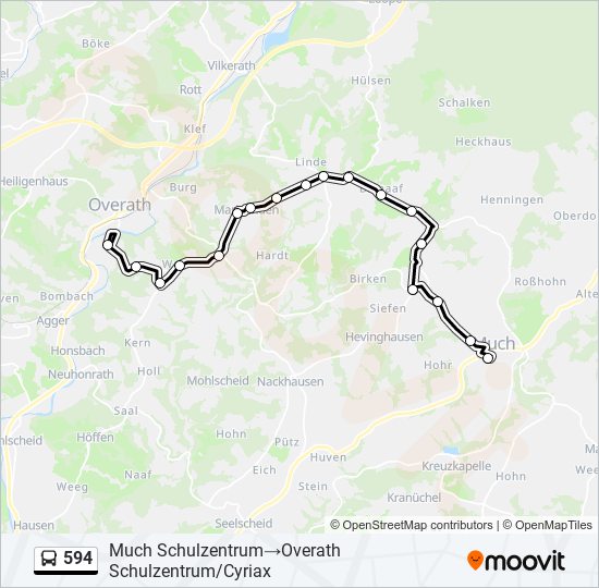 594 bus Line Map