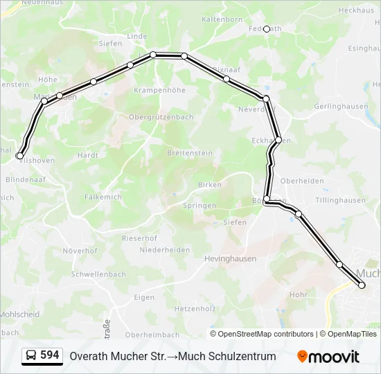 594 Bus Line Map