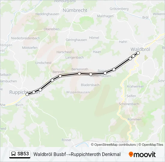 SB53 Bus Line Map