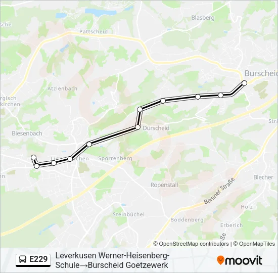E229 Bus Line Map