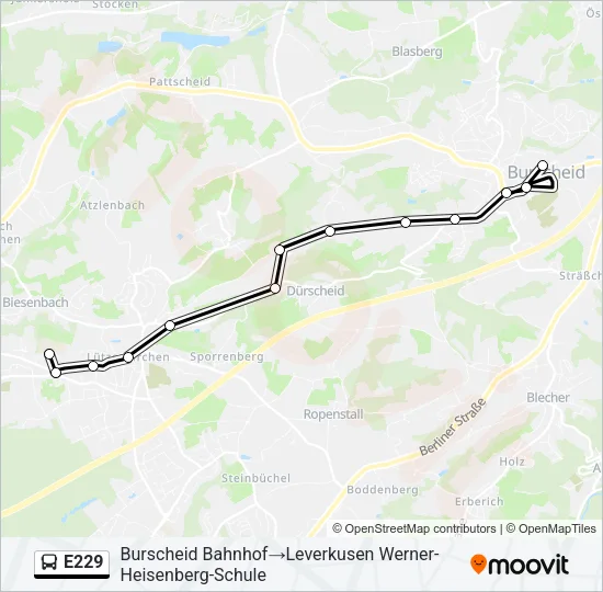 E229 Bus Line Map