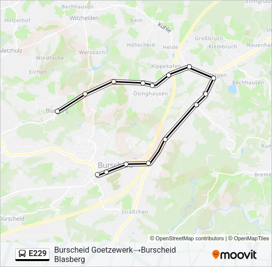 E229 Bus Line Map