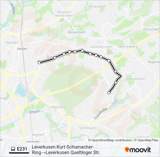 E231 Bus Line Map