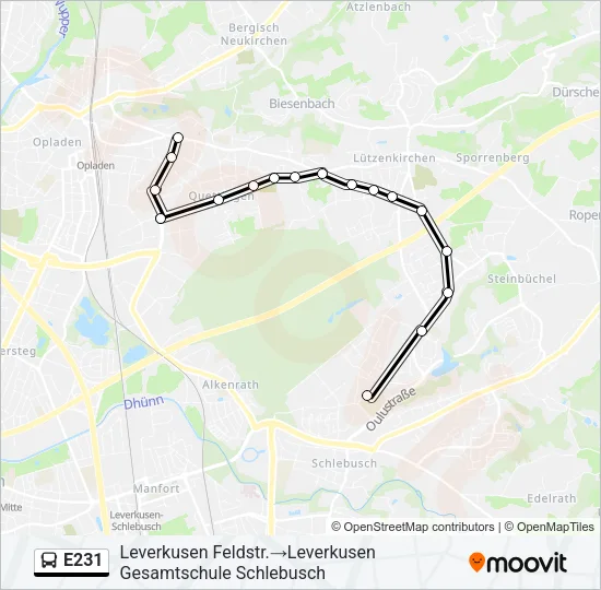E231 Bus Line Map
