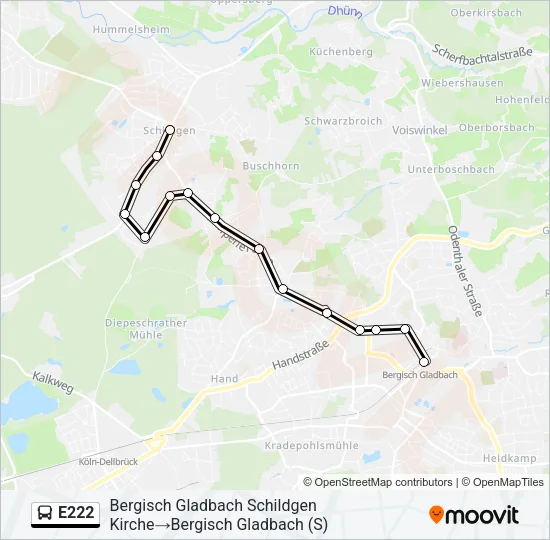 E222 Bus Line Map