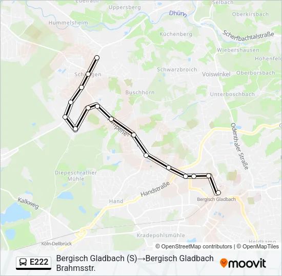 E222 Bus Line Map