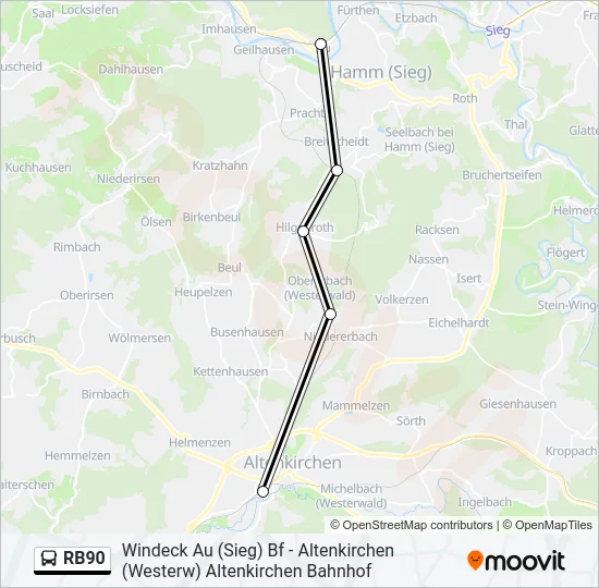RB90 Bus Line Map