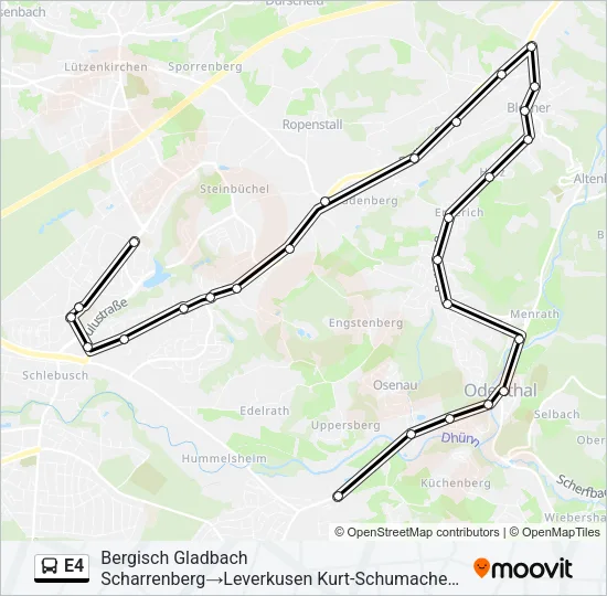 E4 Bus Line Map