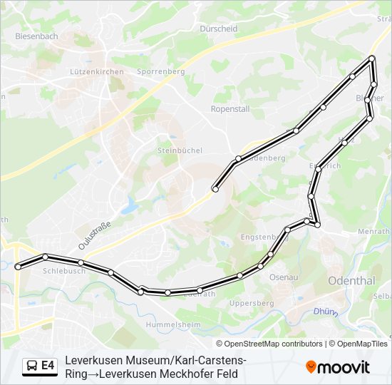 E4 Bus Line Map