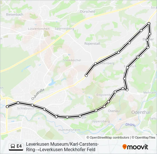 E4 Bus Line Map