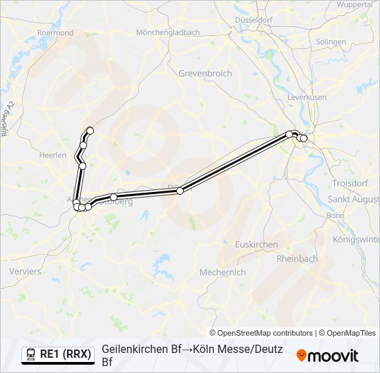 RE1 (RRX) train Line Map