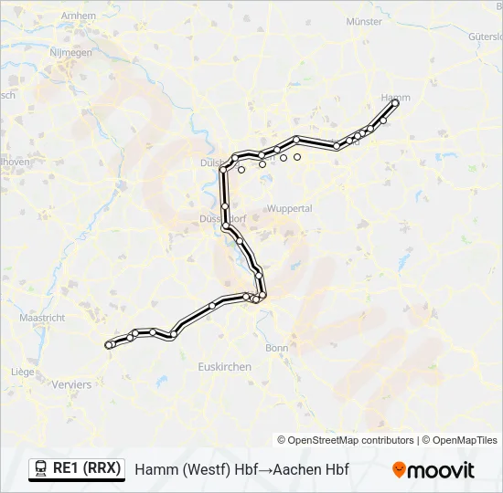 RE1 (RRX) Train Line Map