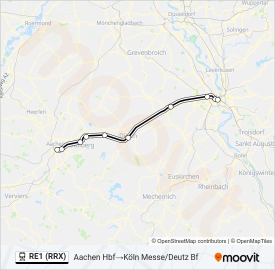 RE1 (RRX) train Line Map