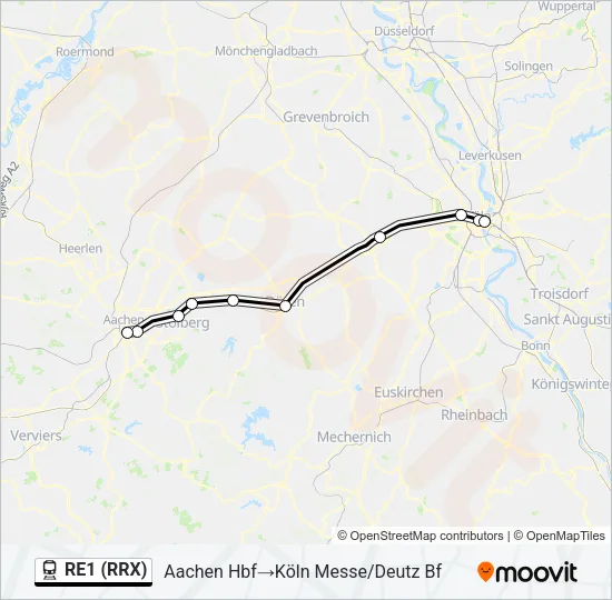 RE1 (RRX) Train Line Map