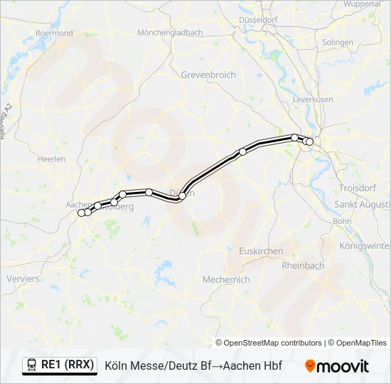 RE1 (RRX) Train Line Map