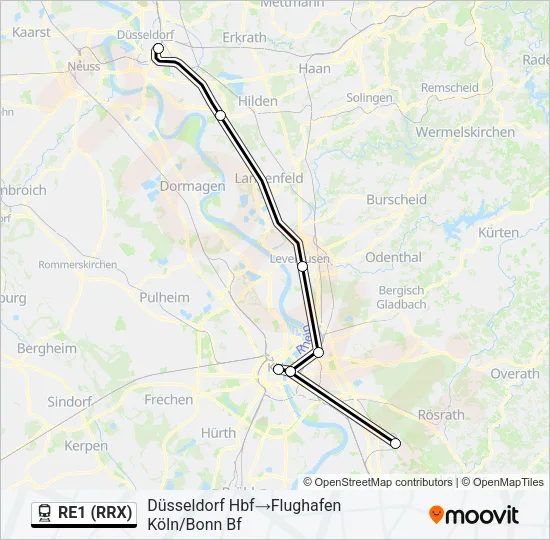 RE1 (RRX) Train Line Map