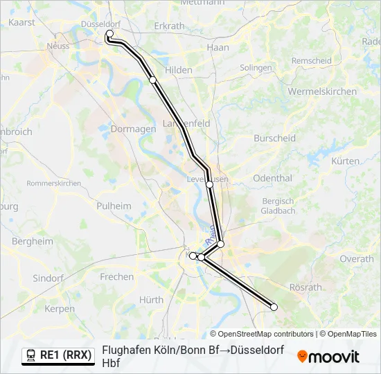 RE1 (RRX) Train Line Map