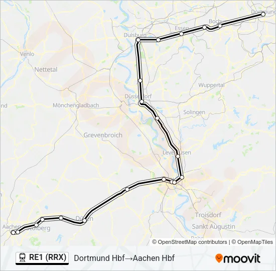 RE1 (RRX) Train Line Map