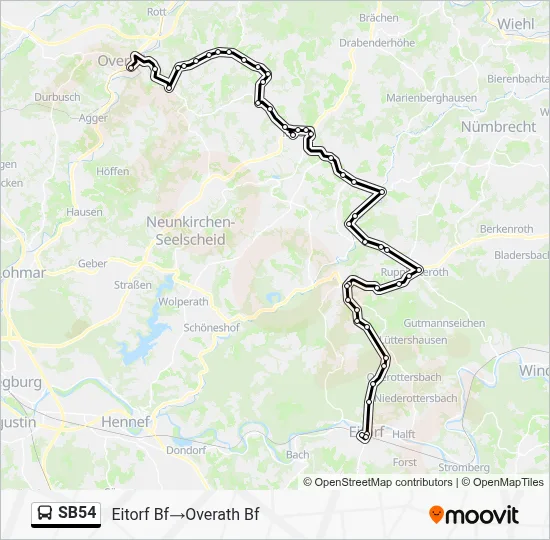 SB54 Bus Line Map