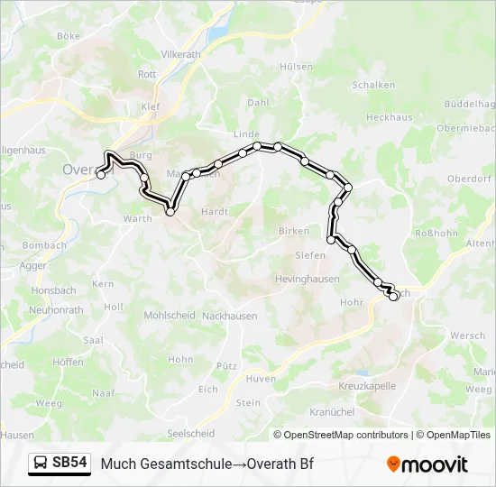 SB54 Bus Line Map