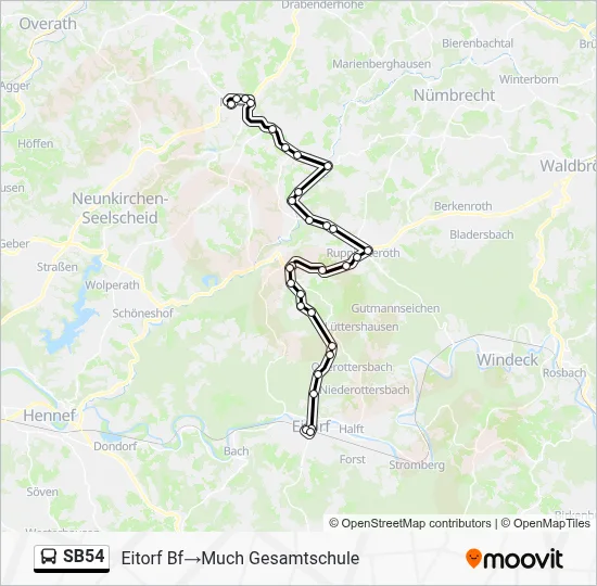 SB54 Bus Line Map
