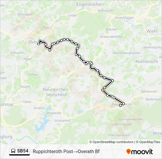 SB54 Bus Line Map