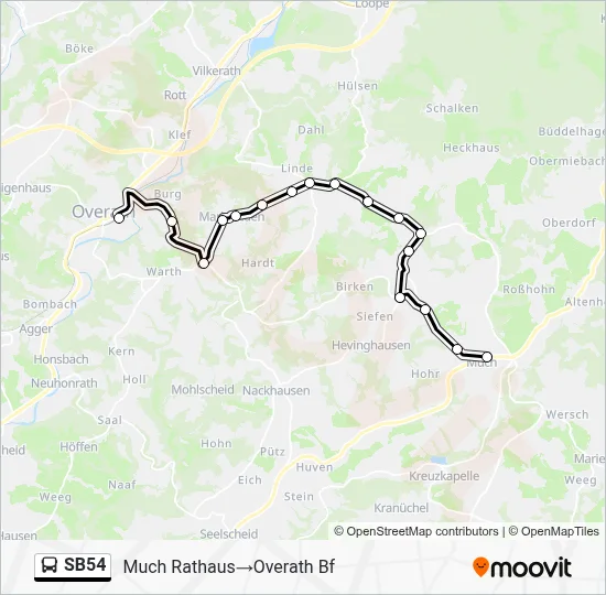 SB54 Bus Line Map