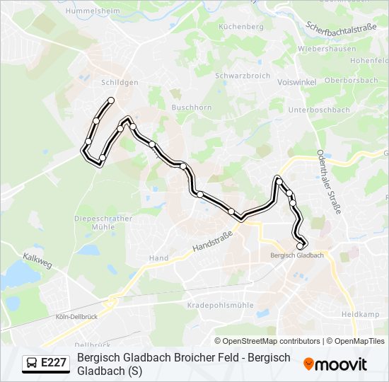 E227 bus Line Map