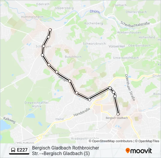 E227 Bus Line Map