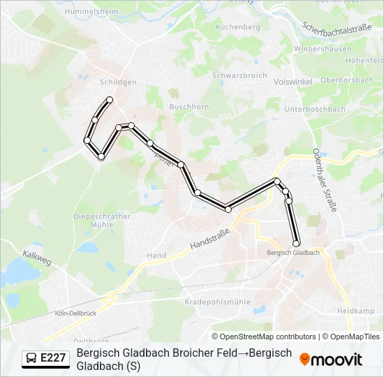 E227 Bus Line Map