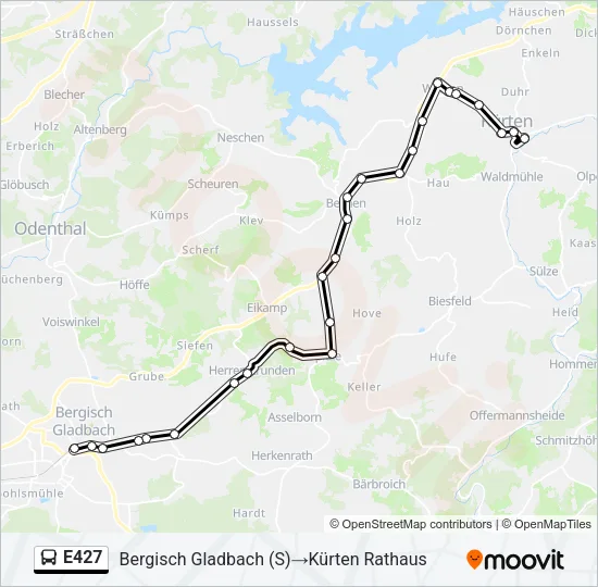 E427 Bus Line Map