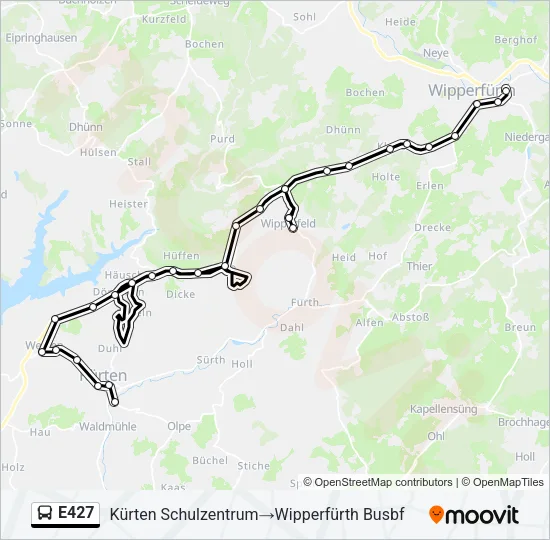 E427 Bus Line Map