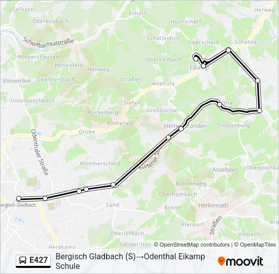 E427 Bus Line Map