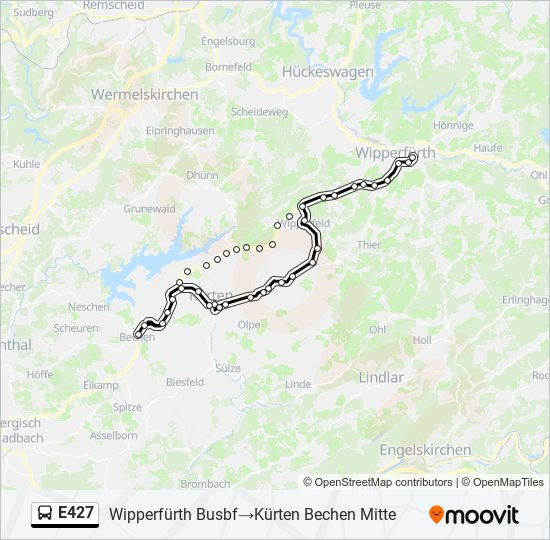 E427 bus Line Map