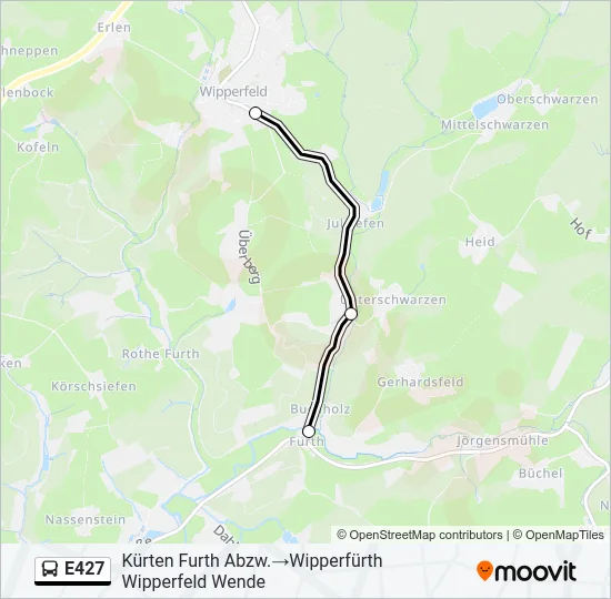 E427 Bus Line Map