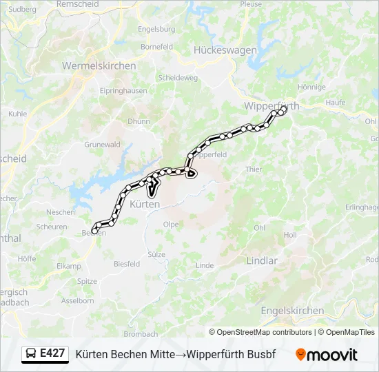 E427 Bus Line Map