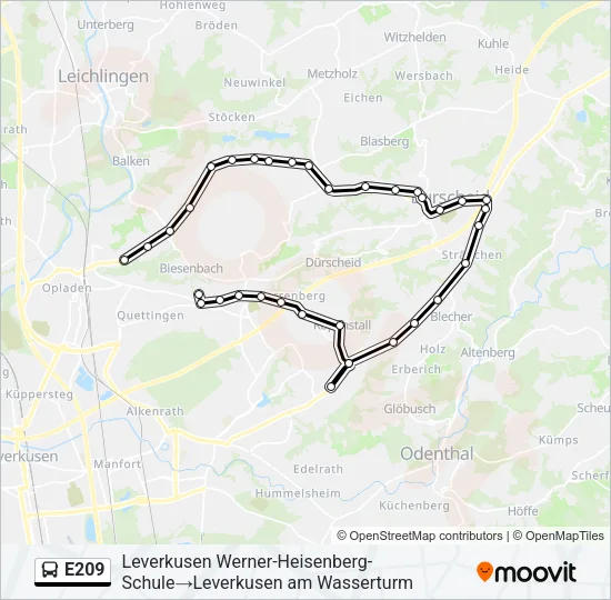 E209 Bus Line Map