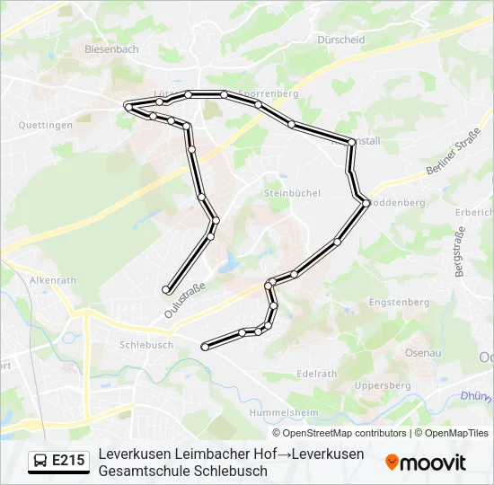 E215 Bus Line Map
