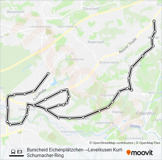 E3 Bus Line Map
