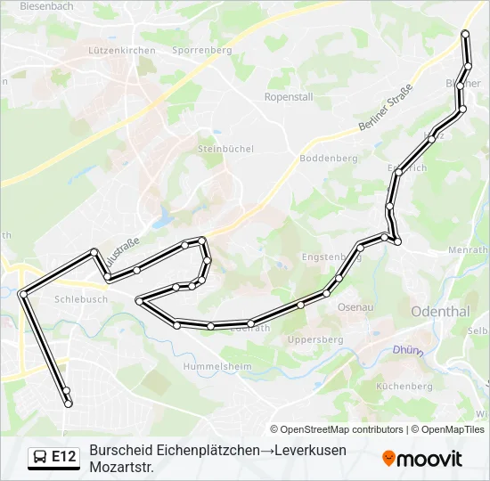 E12 Bus Line Map