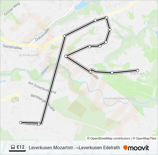 E12 Bus Line Map