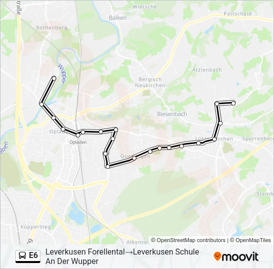 E6 Bus Line Map