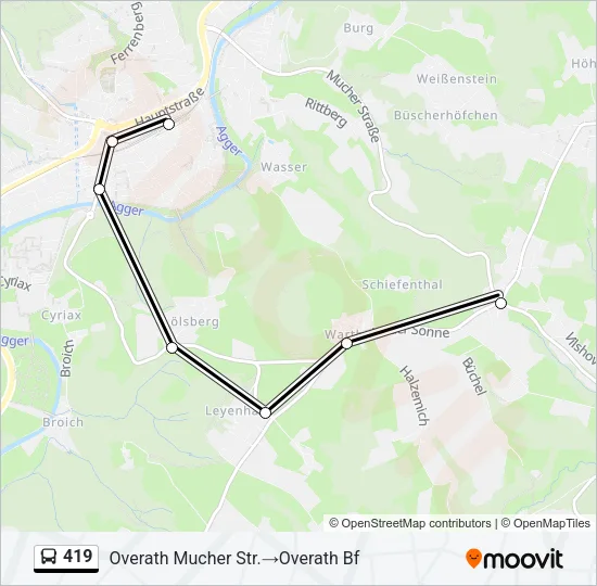 Buslinie 419 Karte