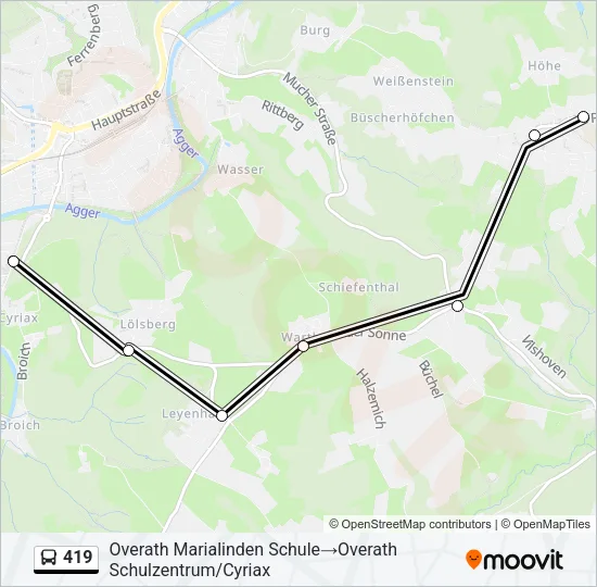 Buslinie 419 Karte