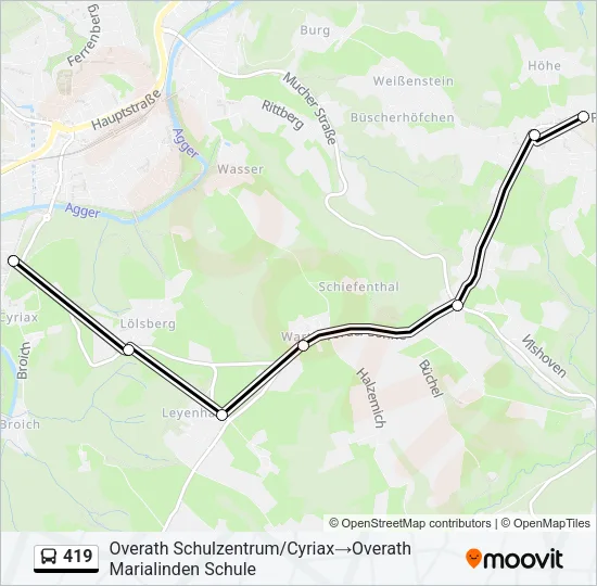 Buslinie 419 Karte
