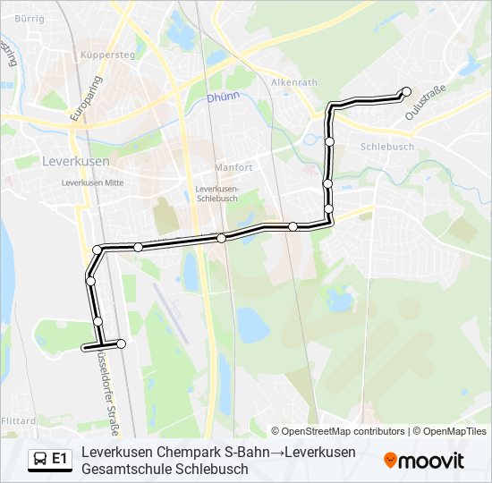 E1 bus Line Map