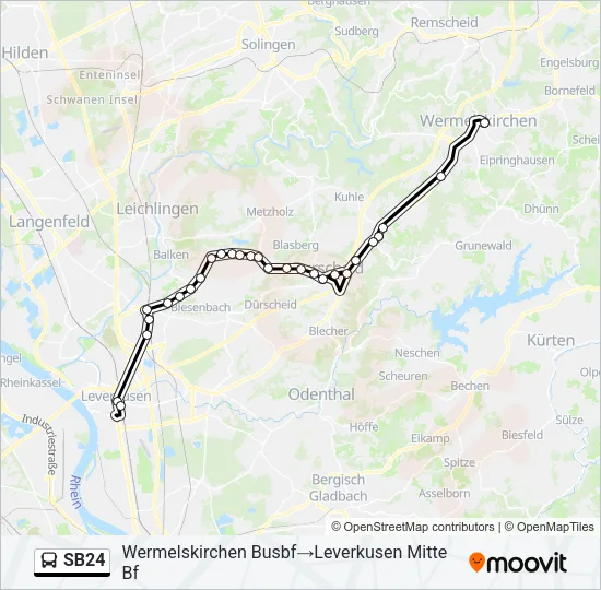 SB24 Bus Line Map